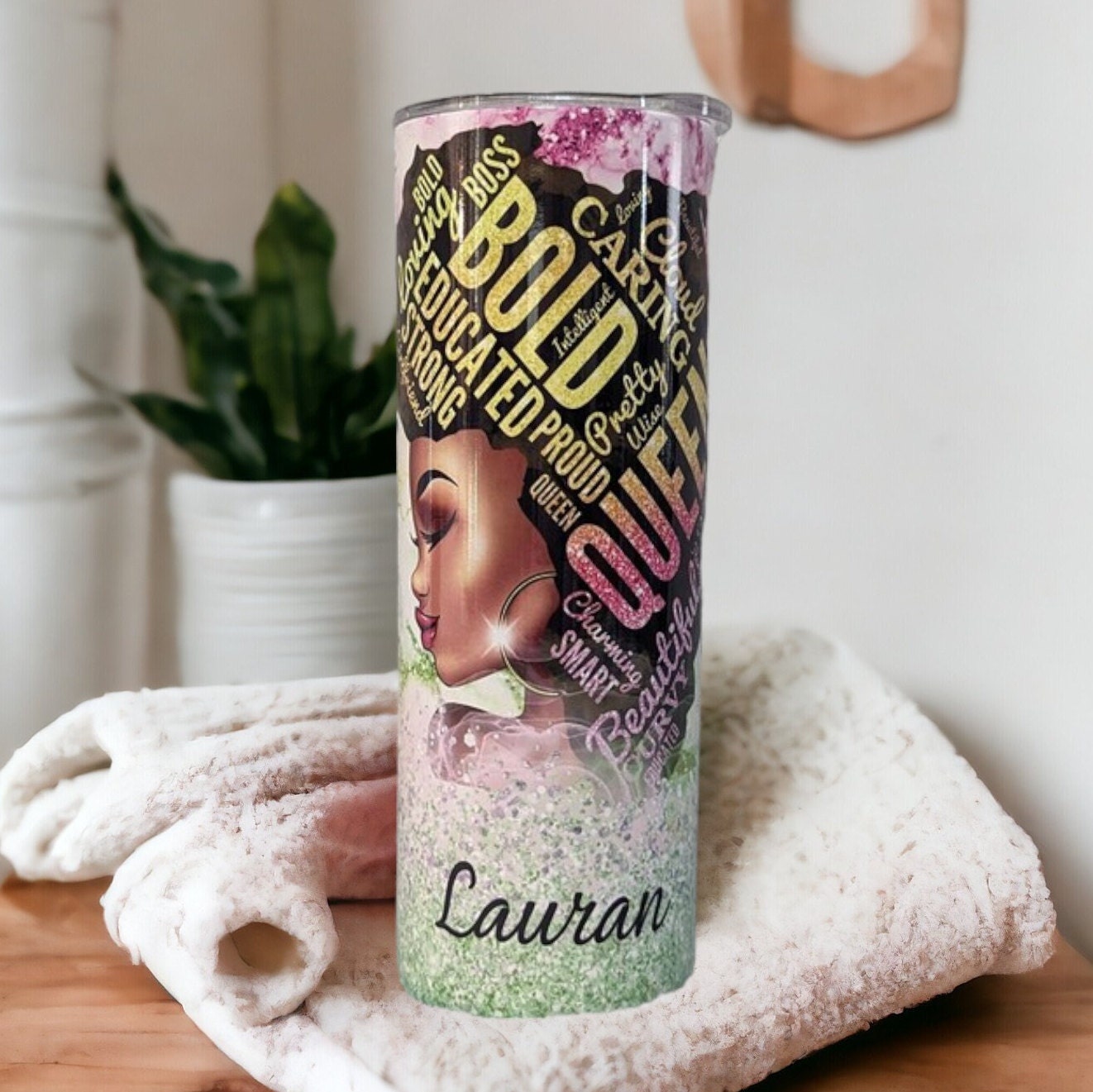Empowering Woman Tumbler 20oz With Reusable Straw, Can Be Personalized