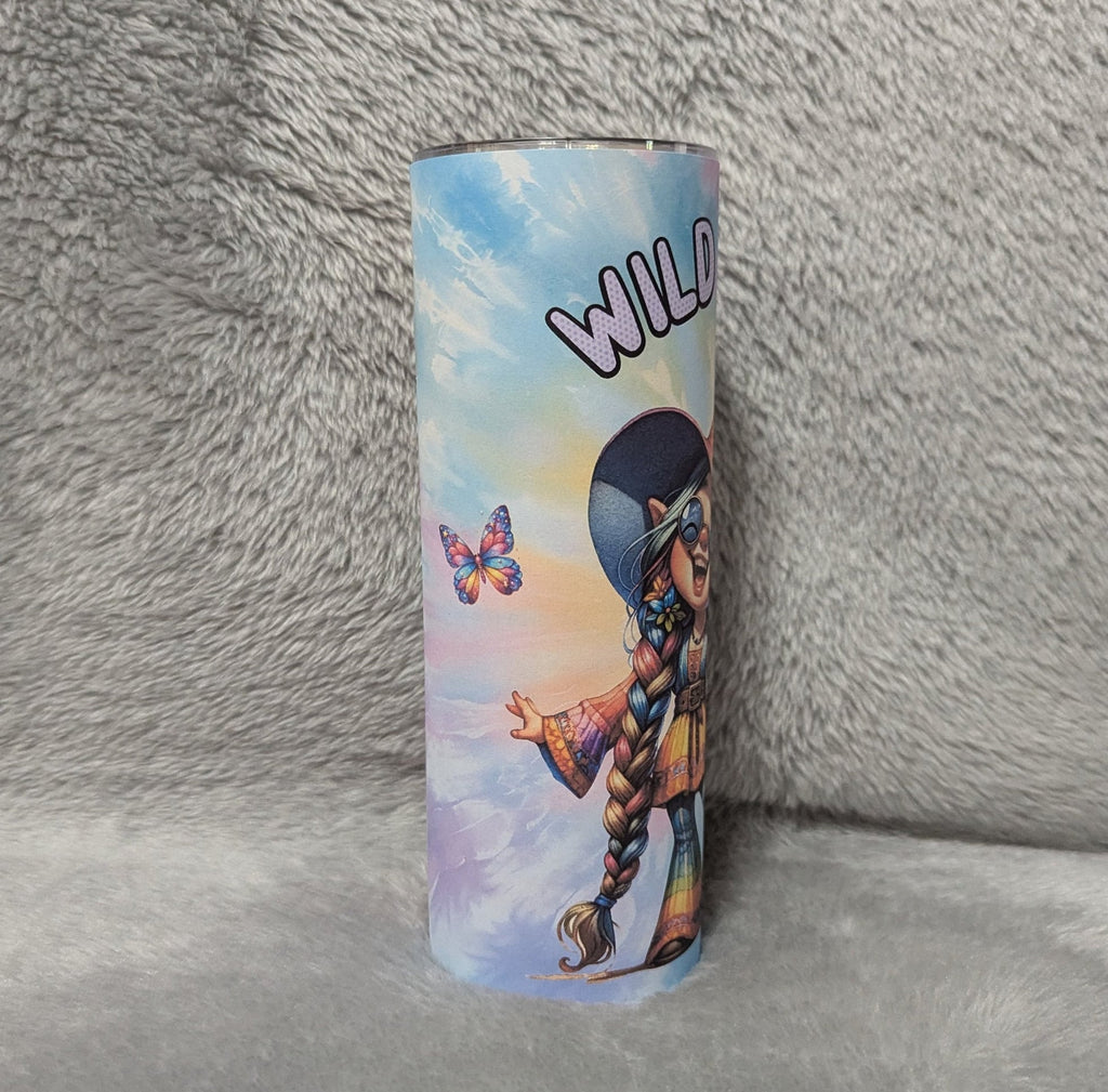 Wild Thing Girl Hippie Gnome Tumbler 20oz With Reusable Straw, Can Be Personalized