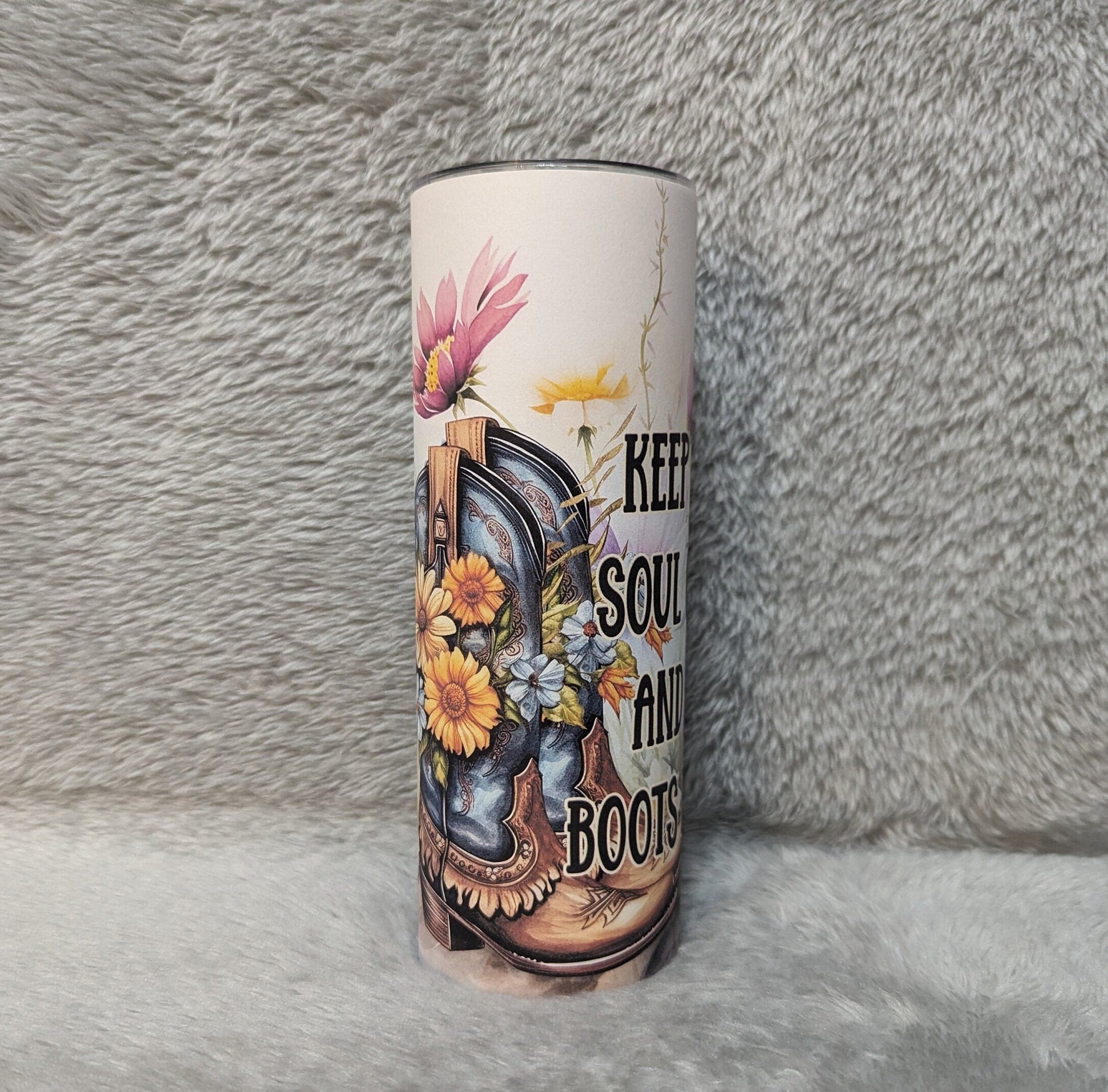 Cowgirl Tumbler - Keep Your Soul Clean and Your Boots Dirty 20oz With Reusable Straw, Can Be Personalized