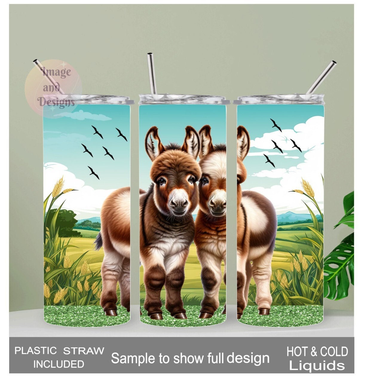 Donkey Tumbler 20oz With Reusable Straw, Can Be Personalized