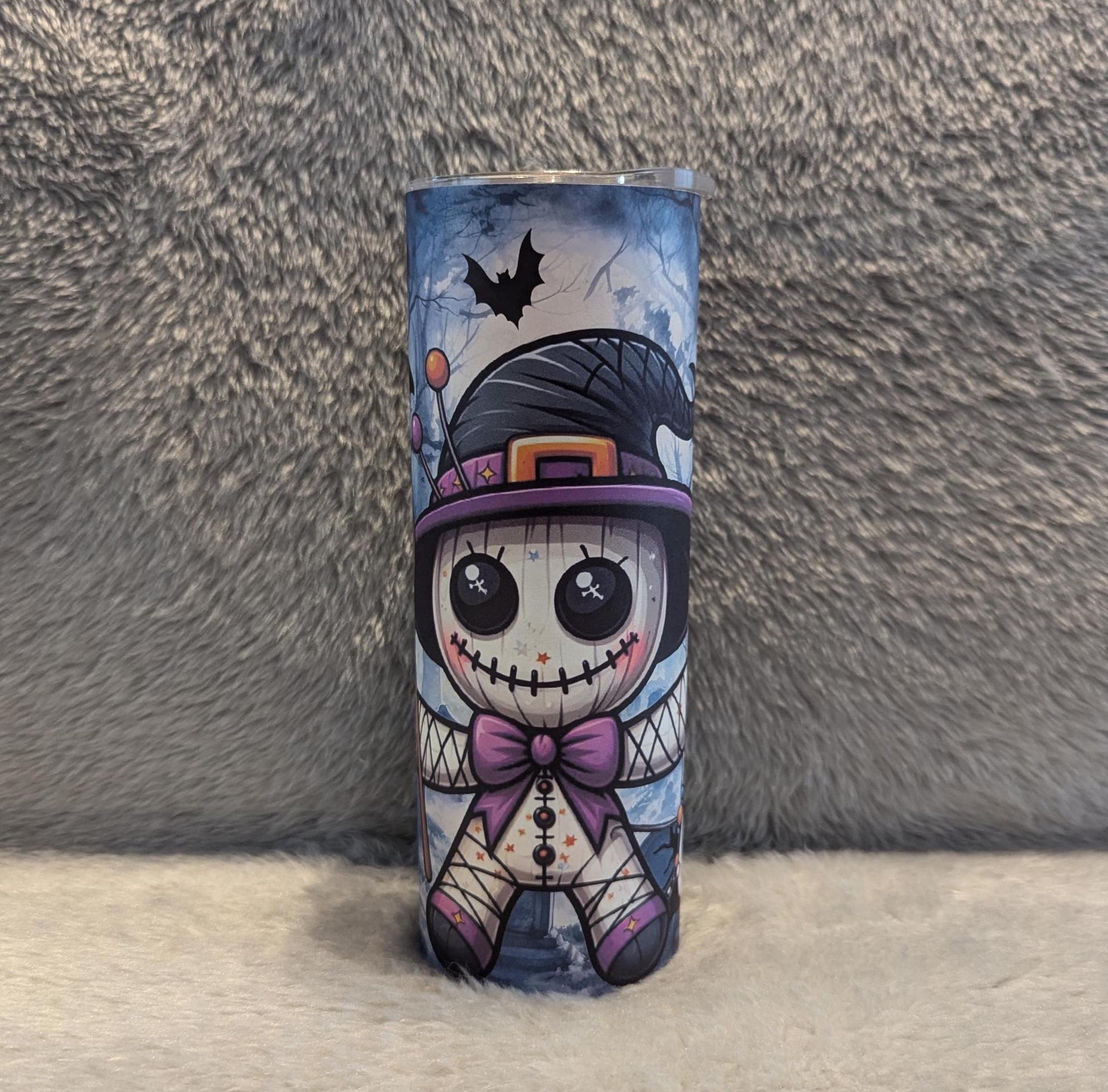 Halloween Voodoo Mummy Tumbler 20oz With Reusable Straw, Can Be Personalized