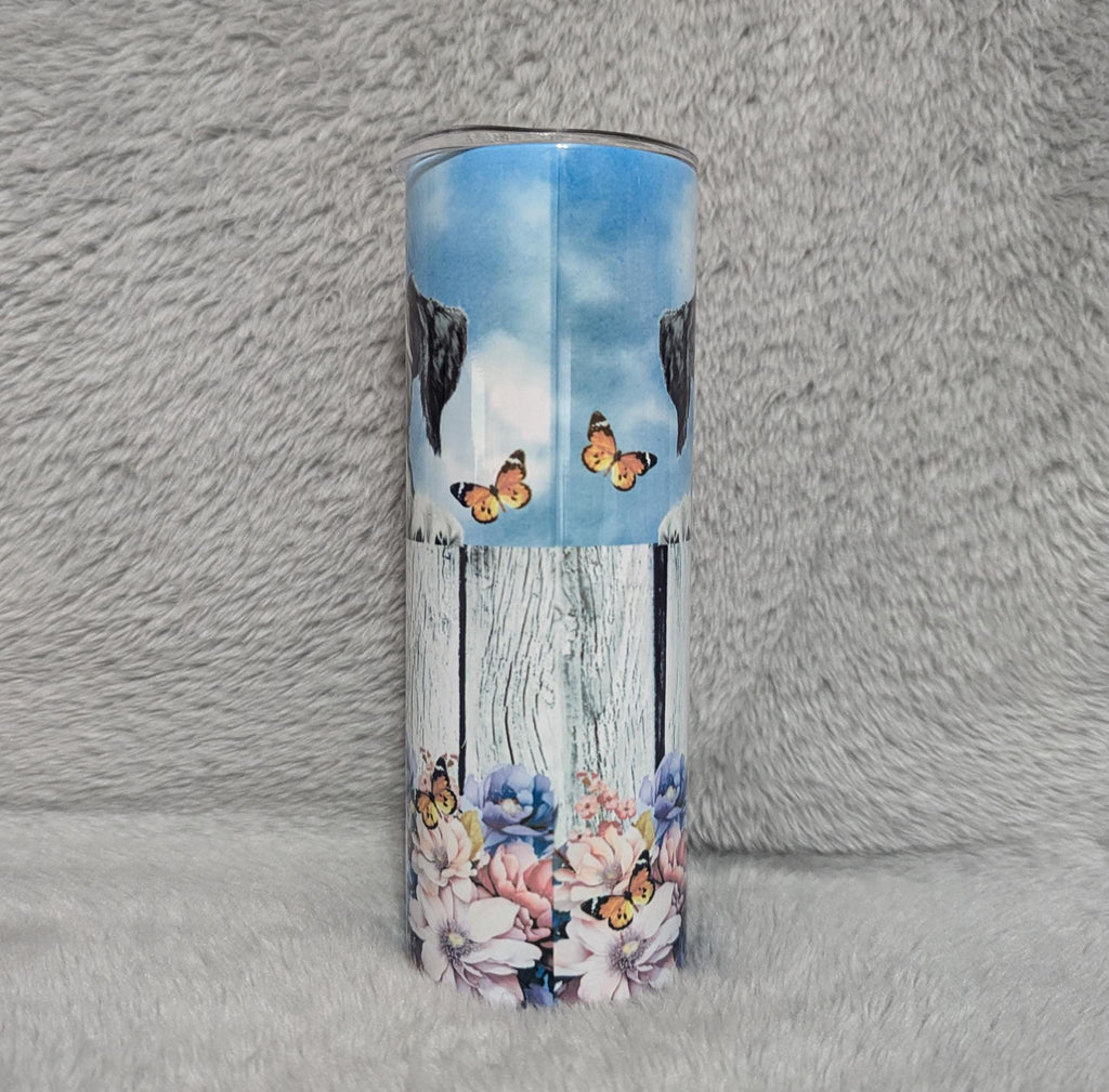 Adorable Schnauzer Tumbler 20oz With Reusable Straw, Can Be Personalized