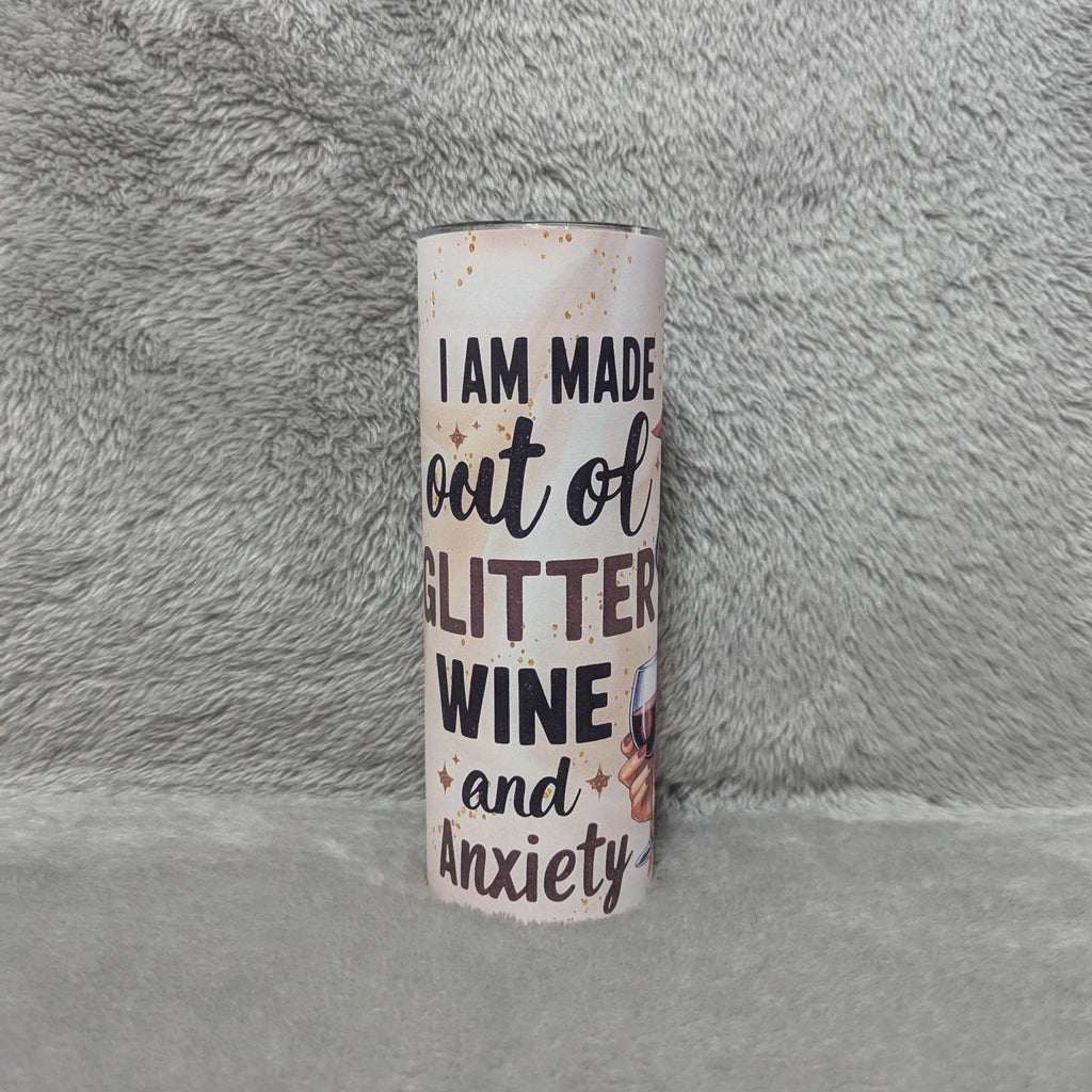 I Am Made Out Of Glitter Girl Tumbler 20oz With Reusable Straw, Can Be Personalized