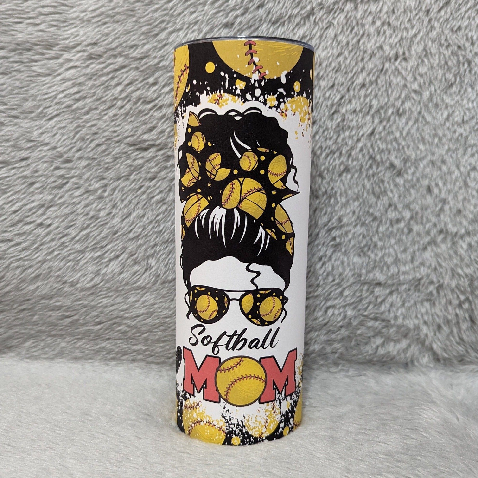 Softball Mom Tumbler 20oz With Reusable Straw