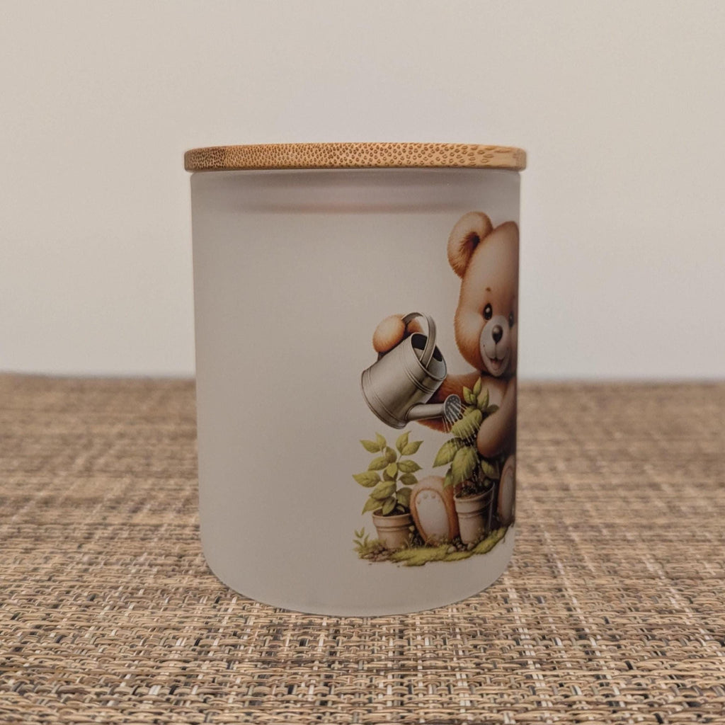 Teddy Bear Candle Holder With A Battery Operated Flickering Tea Light