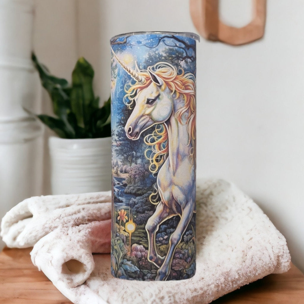 Mystical Unicorn Tumbler 20oz With Reusable Straw, Can Be Personalized