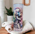 Drama Queen Skeleton Girl Tumbler 20oz With Reusable Straw, Can Be Personalized