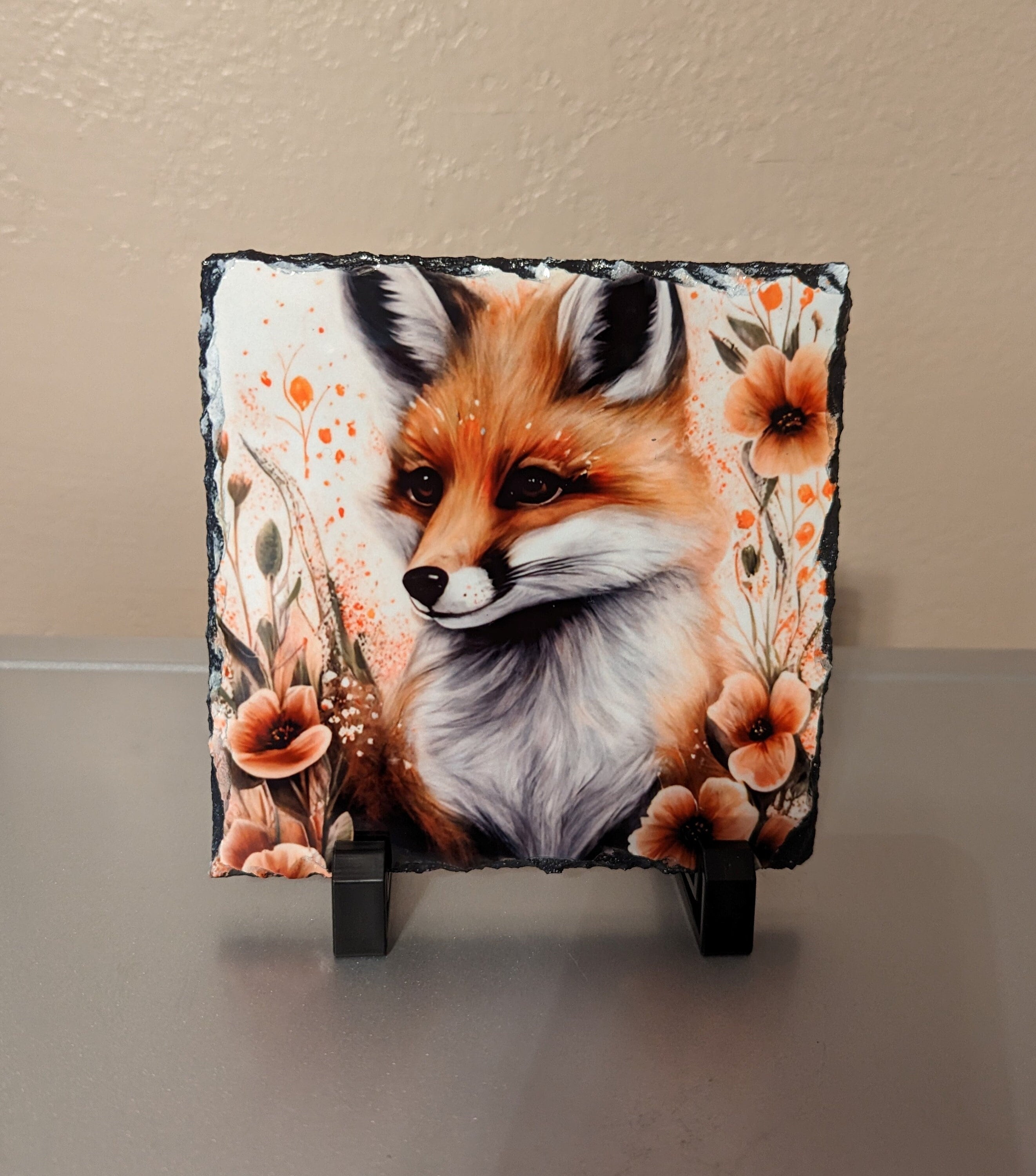 Slate Fox Picture With Display Legs