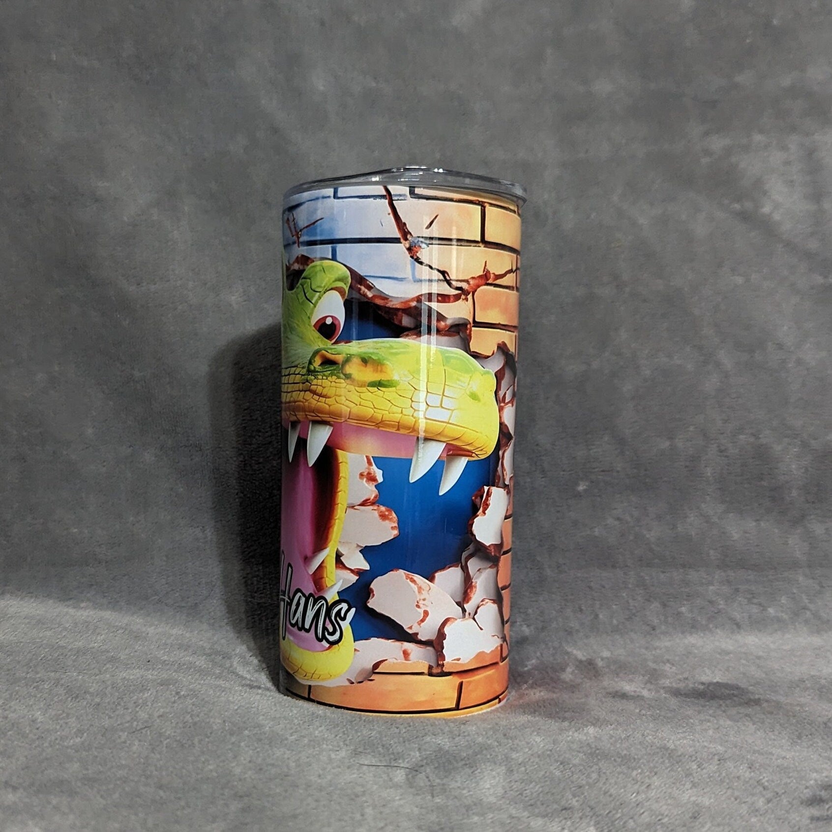 Kids Alligator Tumbler 15oz With Reusable Straw, Can Be Personalized