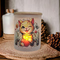 Cat Mom Candle Holder With A Battery Operated Flickering Tea Light