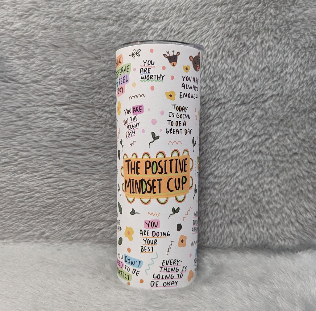 Positive Mindset Affirmation Tumbler 20oz With Reusable Straw