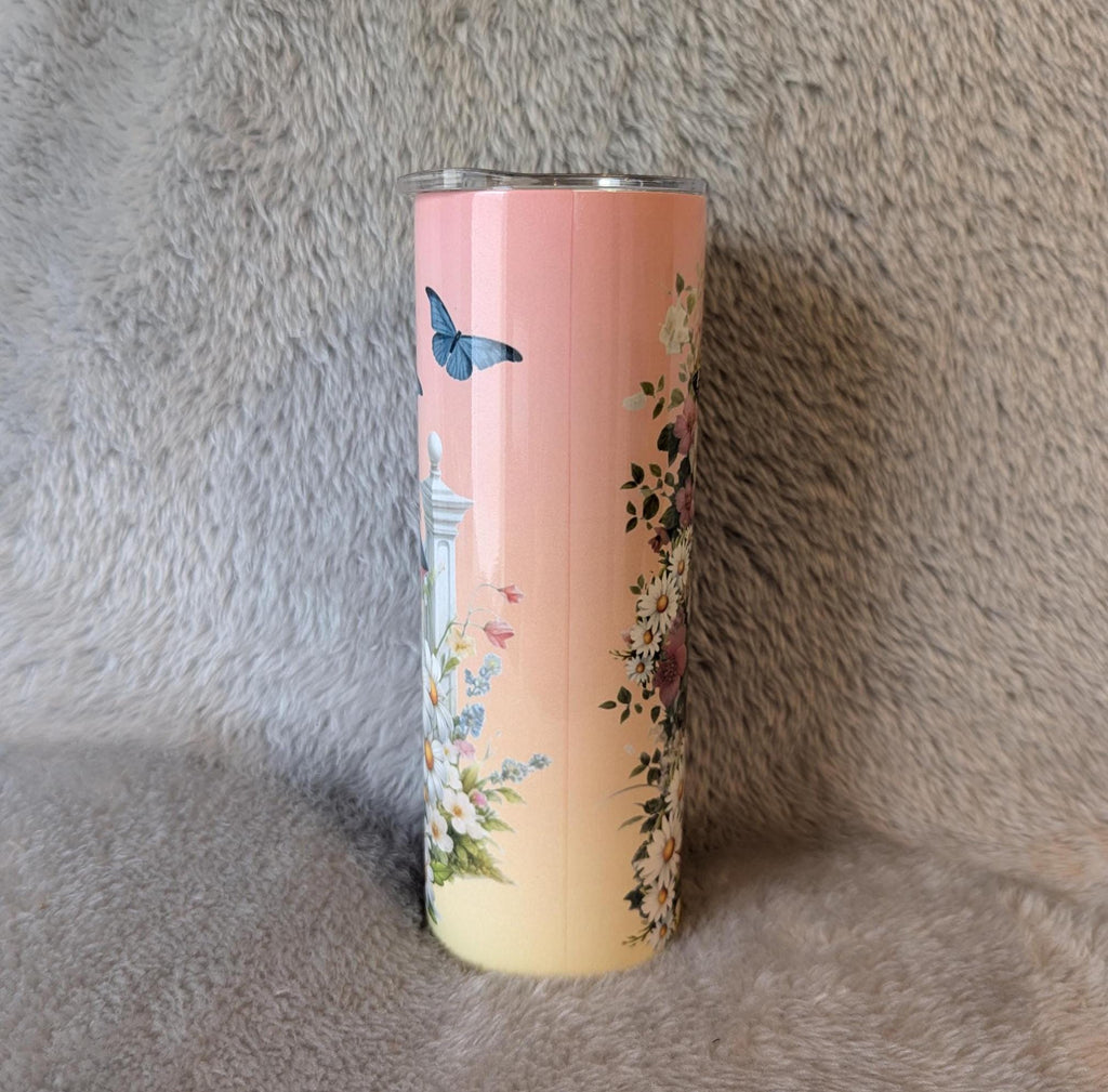 Cow with Daisies Tumbler 20oz With Reusable Straw, Can Be Personalized