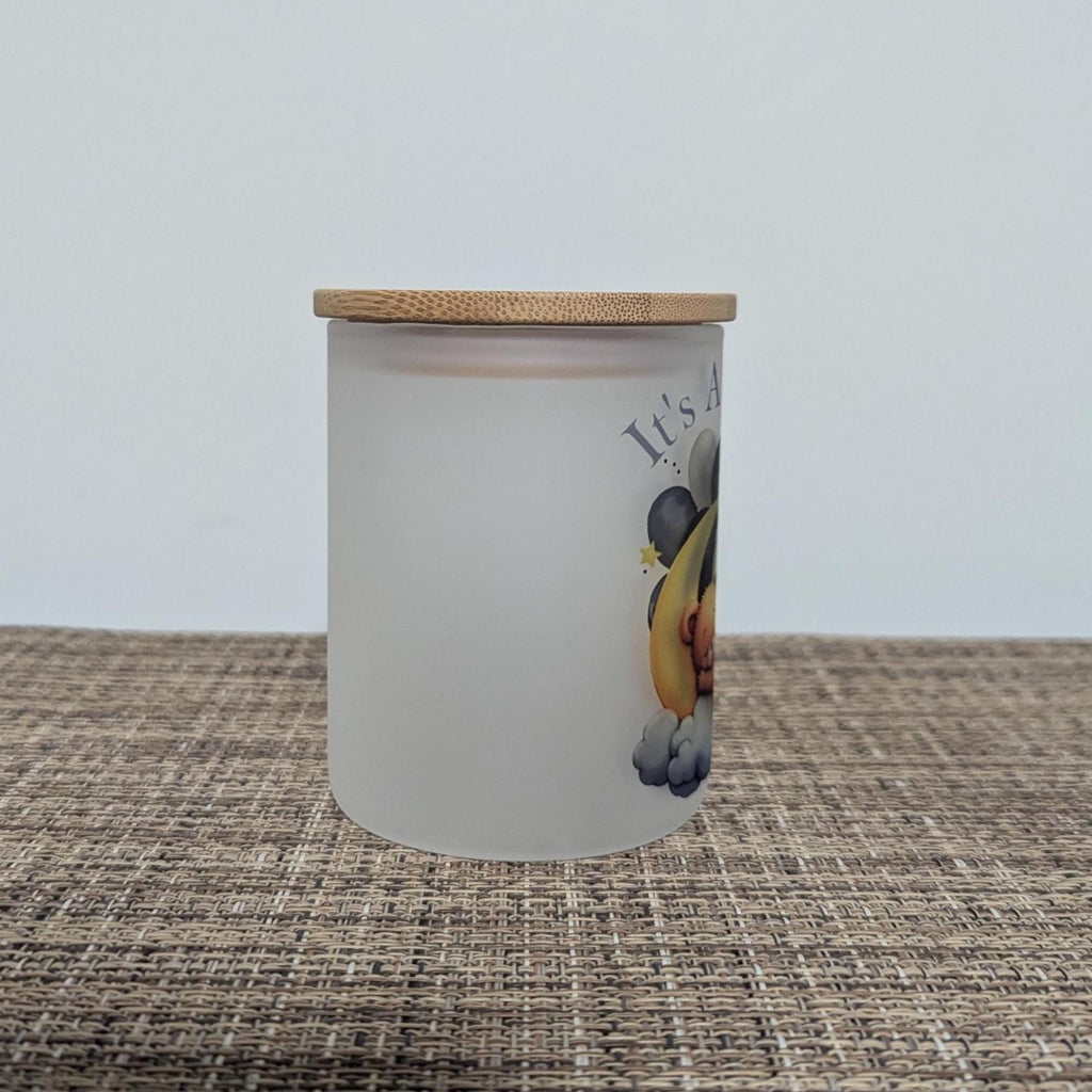 It's A Boy Candle Holder With A Battery Operated Flickering Tea Light
