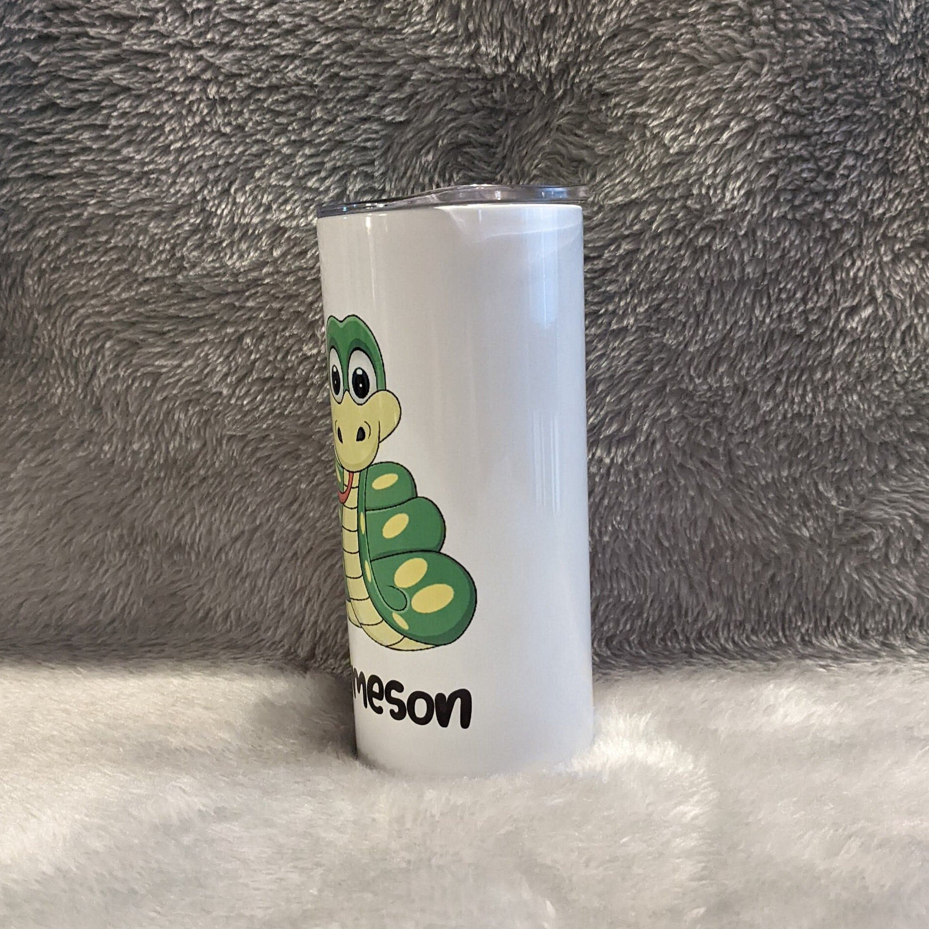 Kids Snake Tumbler 15oz With Reusable Straw, Can Be Personalized