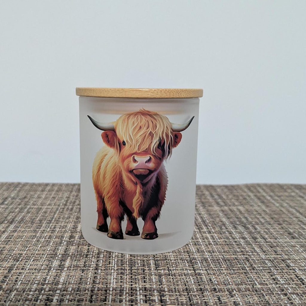 Highland Cow Candle Holder With A Battery Operated Flickering Tea Light