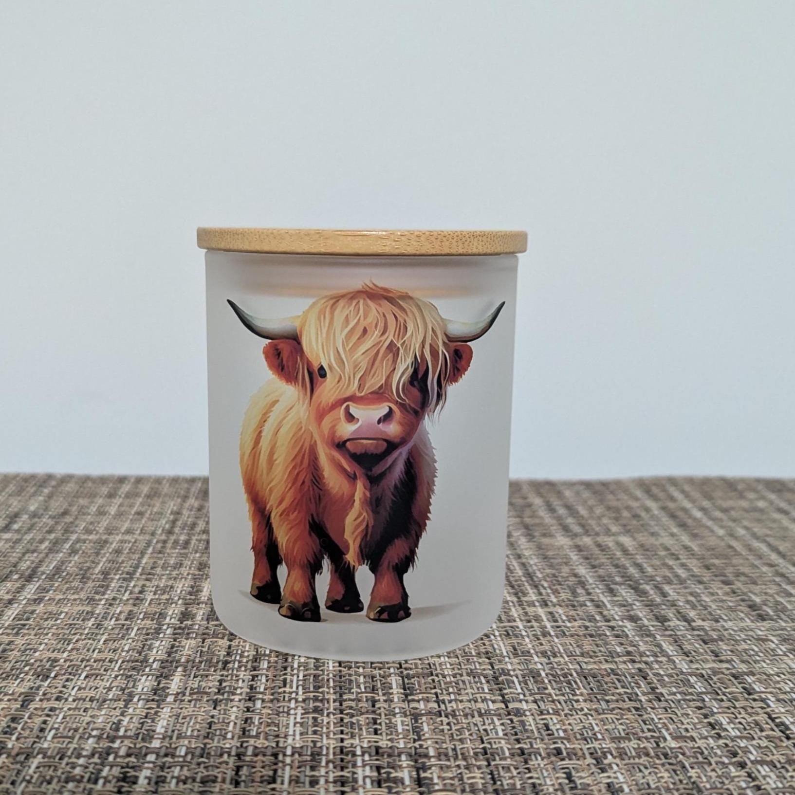 Highland Cow Candle Holder With A Battery Operated Flickering Tea Light
