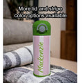 Kids Striped Water Bottle 12oz With Reusable Straw Can Be Personalized