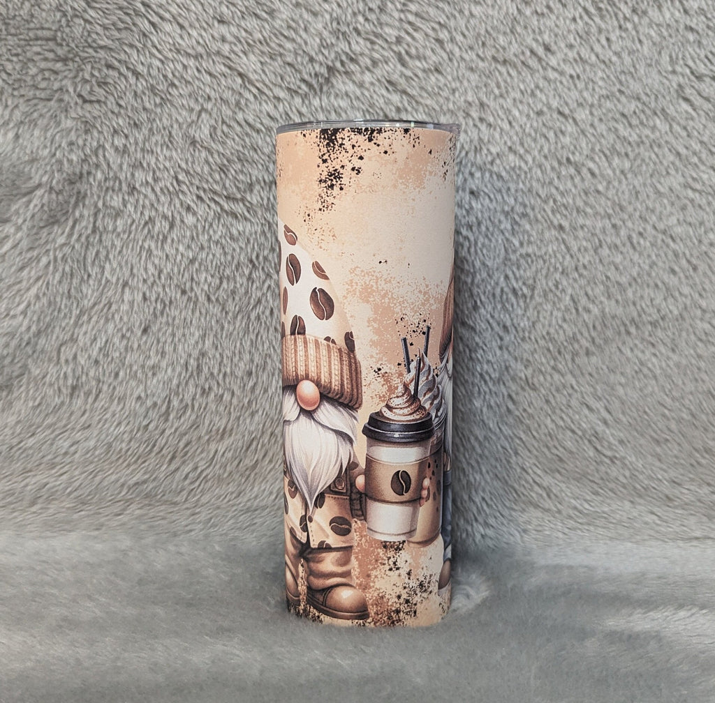 Coffee Gnome Tumbler 20oz With Reusable Straw, Can Be Personalized