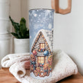 Gingerbread Man Tumbler With A Faux Yarn Design 20oz With Reusable Straw, Can Be Personalized