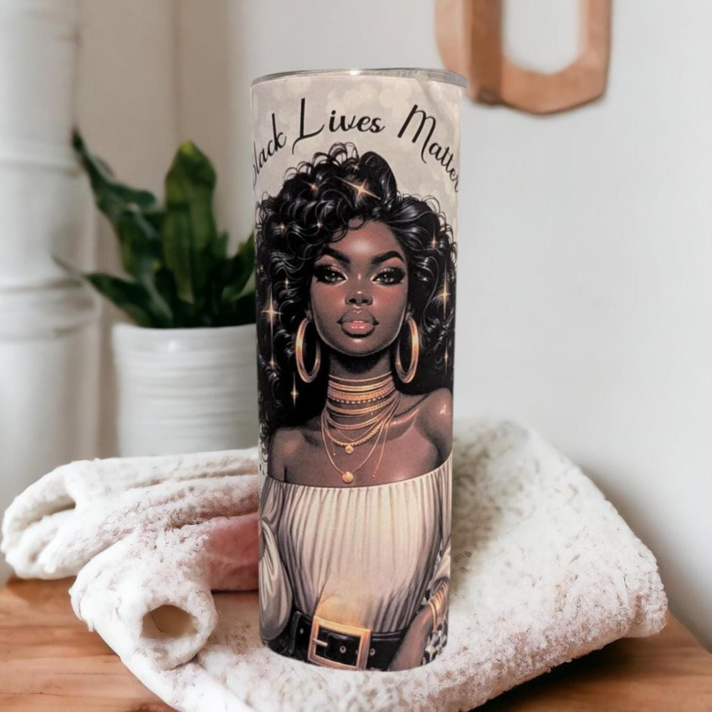 Black Lives Matter Tumbler 20oz With Reusable Straw, Can Be Personalized