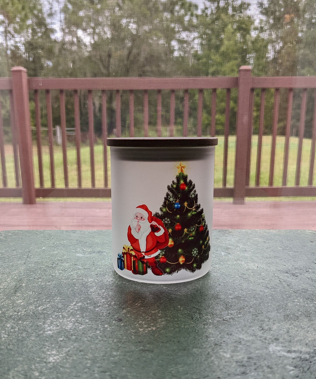 Christmas Santa Candle Holder With A Battery Operated Flickering Tea Light