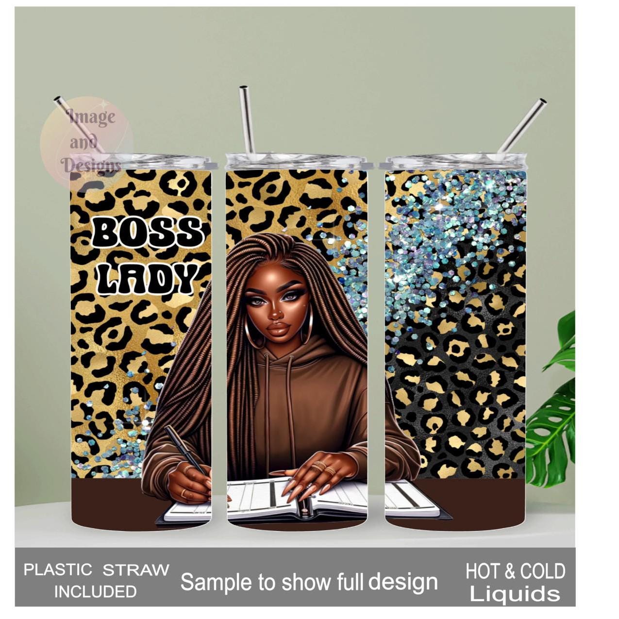 Boss Lady Tumbler 20oz With Reusable Straw, Can Be Personalized