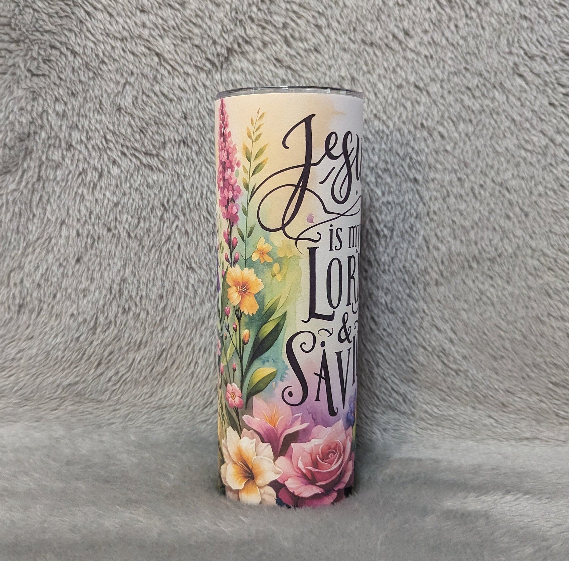Jesus Is My Lord & Savior Tumbler - Christian Drinkware 20oz With Reusable Straw