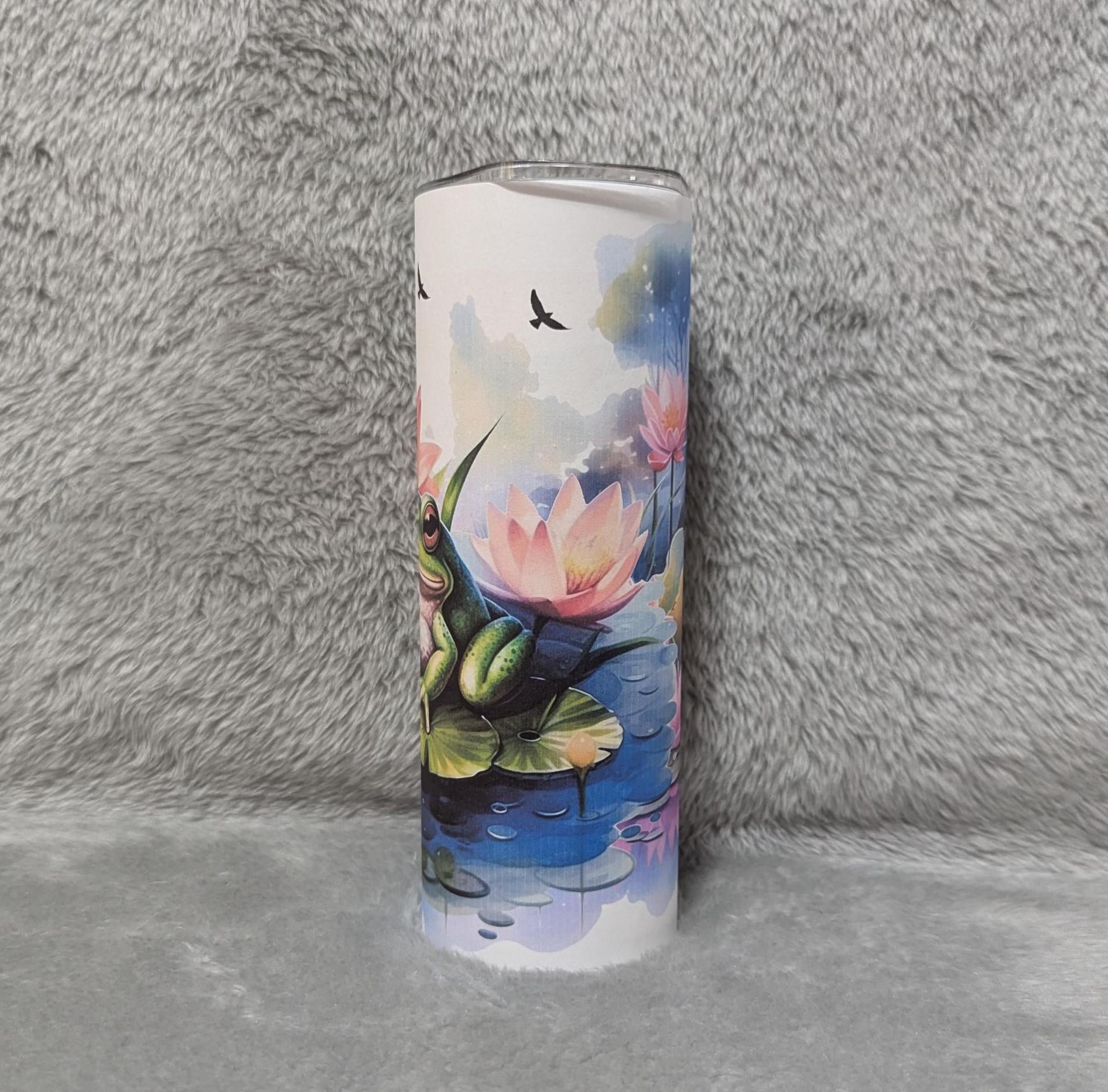Frog Tumbler 20oz With Reusable Straw, Can Be Personalized