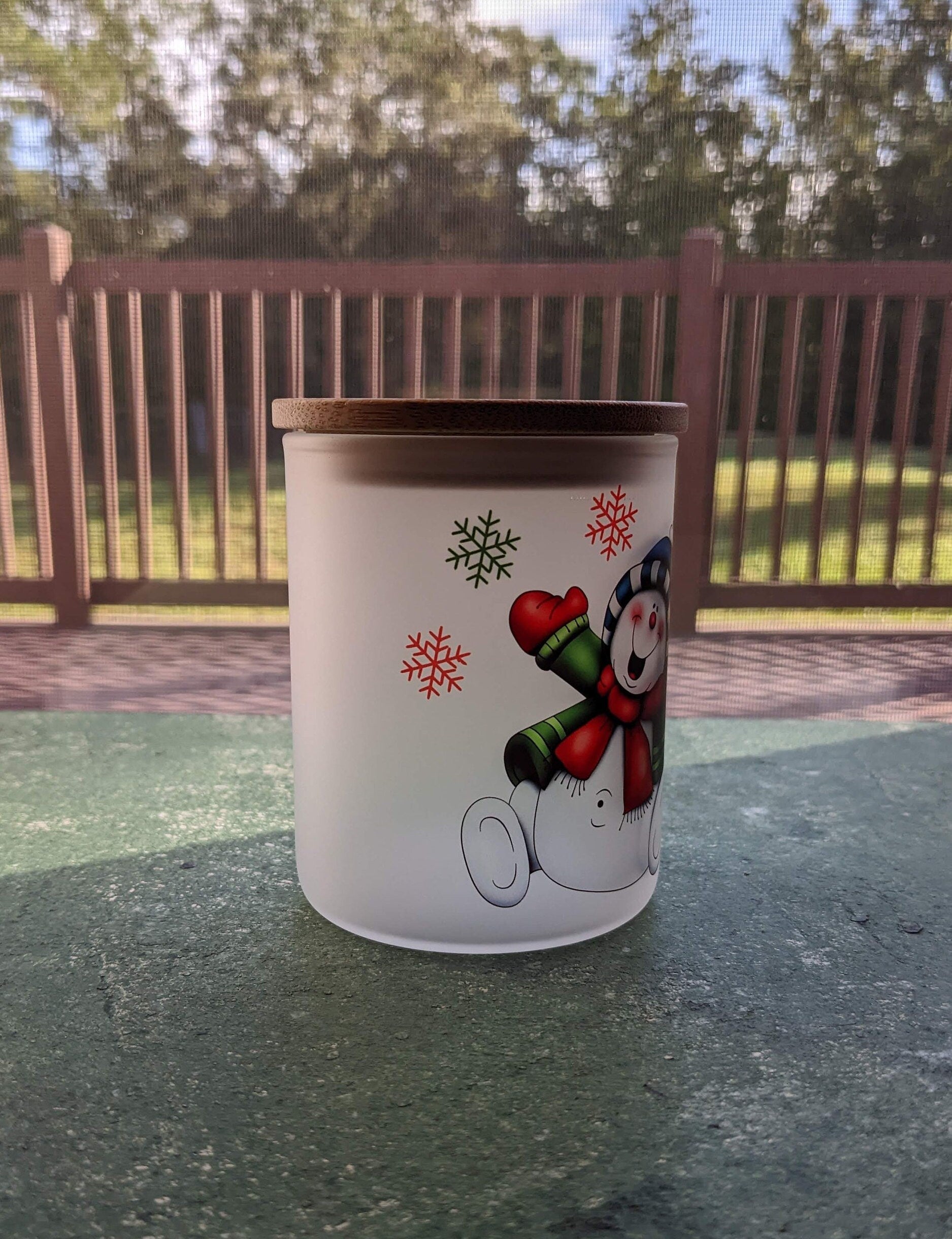 Snowman Candle Holder With A Battery Operated Flickering Tea Light