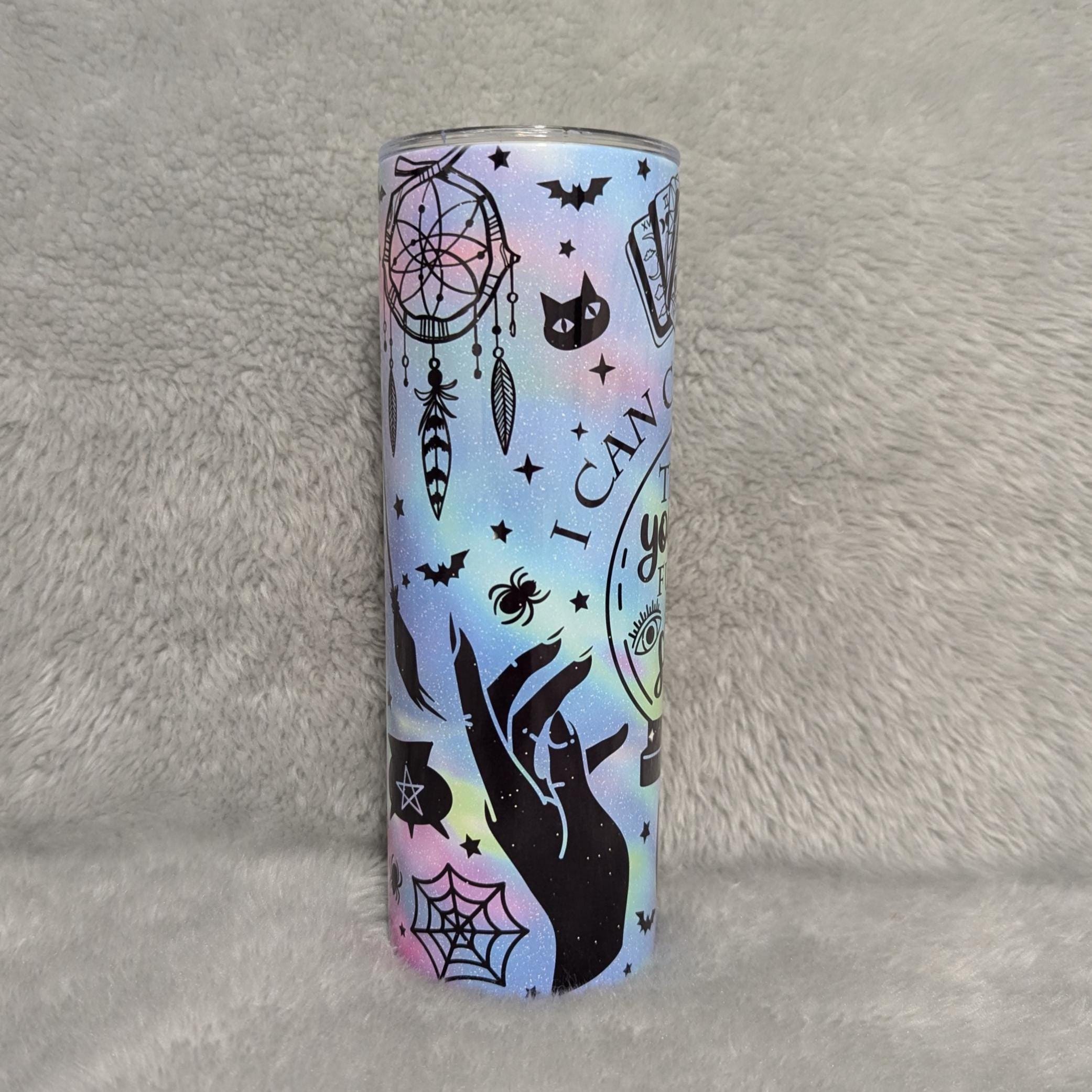 Witchy Vibes Tumbler 20oz With Reusable Straw, Can Be Personalized