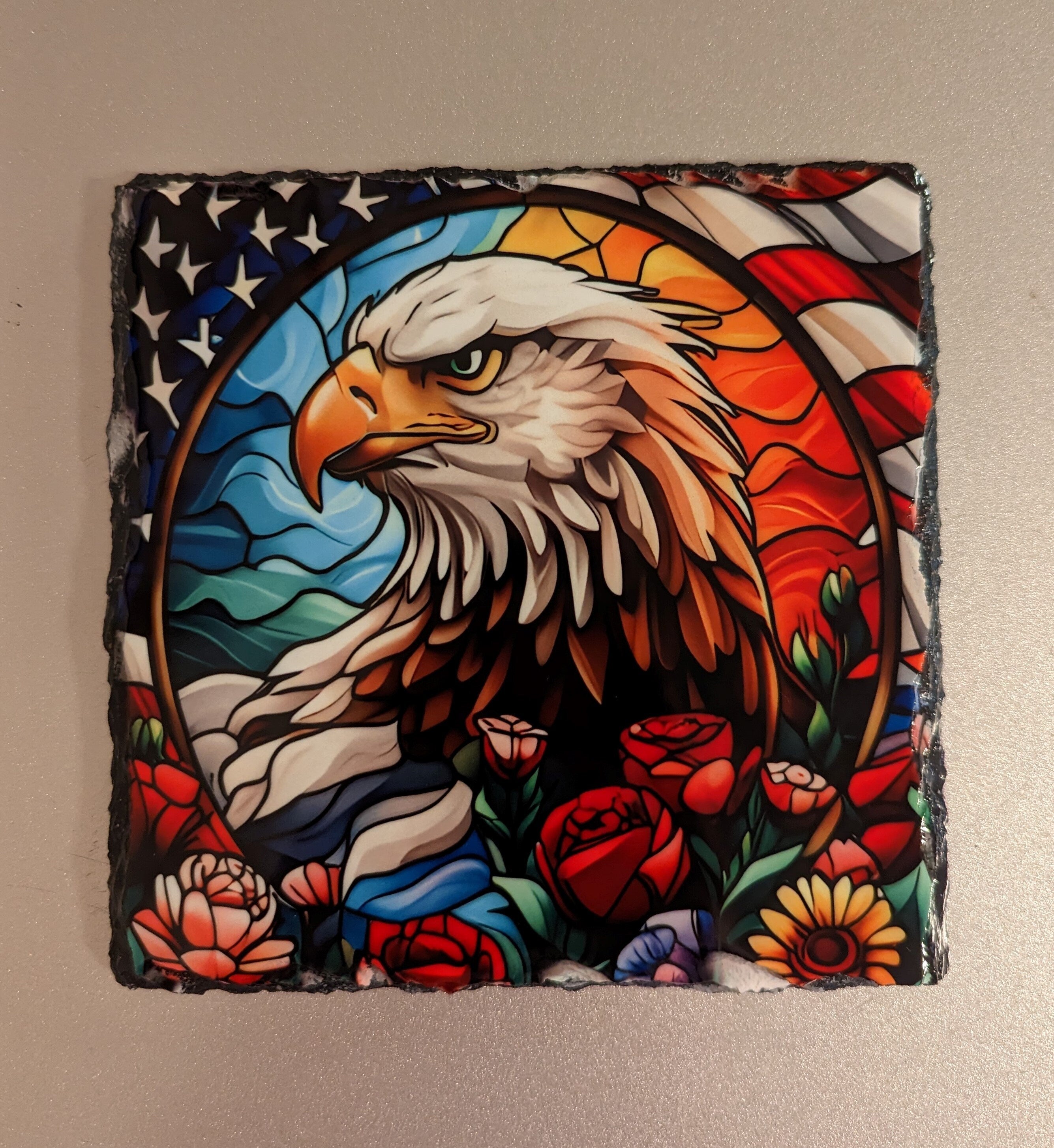 Slate Eagle Picture With Display Legs