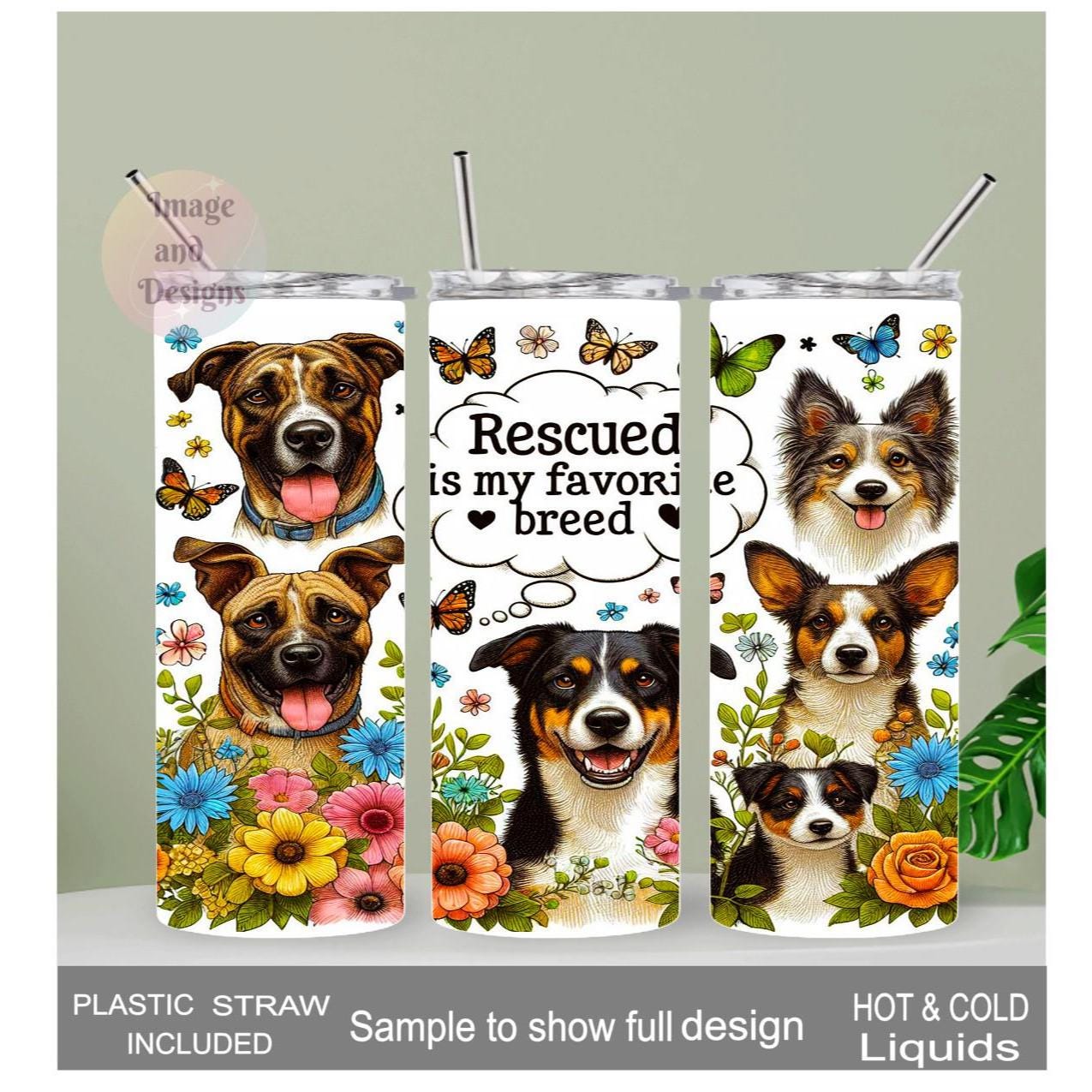 Animal Rescue Tumbler 20oz With Reusable Straw