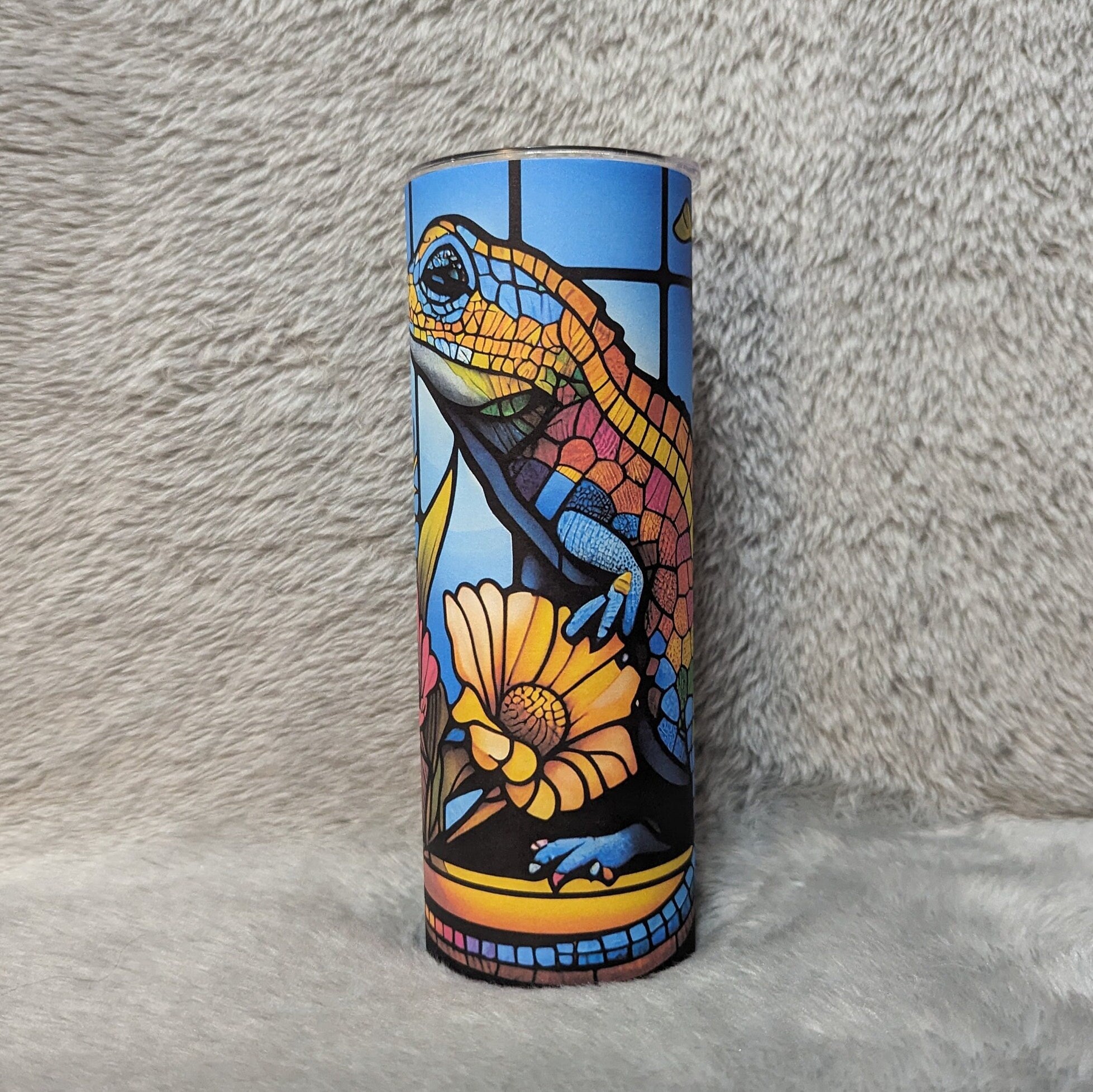 Gecko Lizard Tumbler With Beautiful Colors 20oz With Reusable Straw, Can Be Personalized