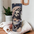 Gothic Halloween Gnome Tumbler 20oz With Reusable Straw, Can Be Personalized