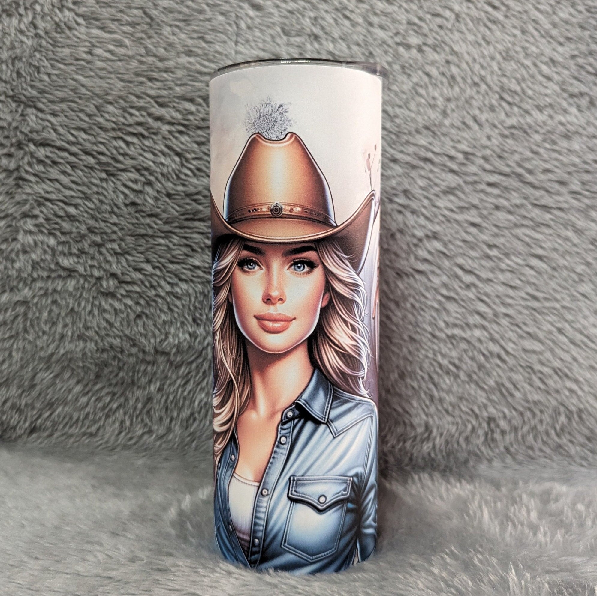 Cowgirl Tumbler 20oz With Reusable Straw, Can Be Personalized