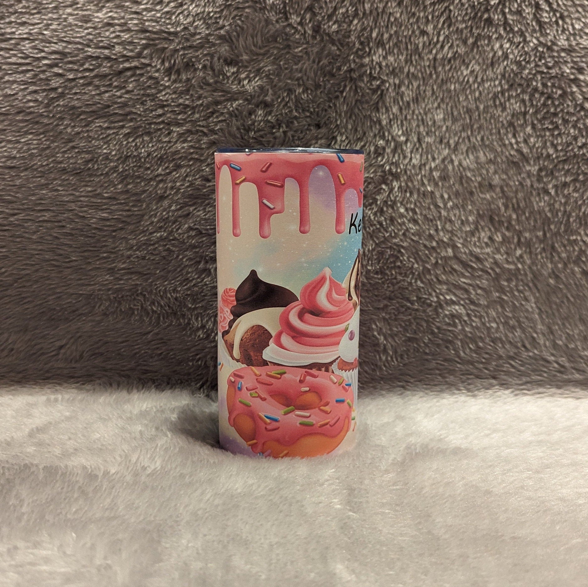 Kids Cupcake Tumbler 15oz With Reusable Straw, Can Be Personalized