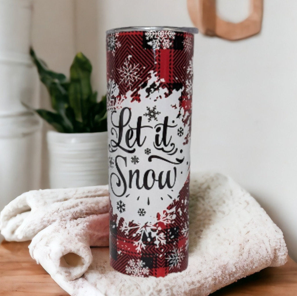 Let It Snow Tumbler 20oz With Reusable Straw