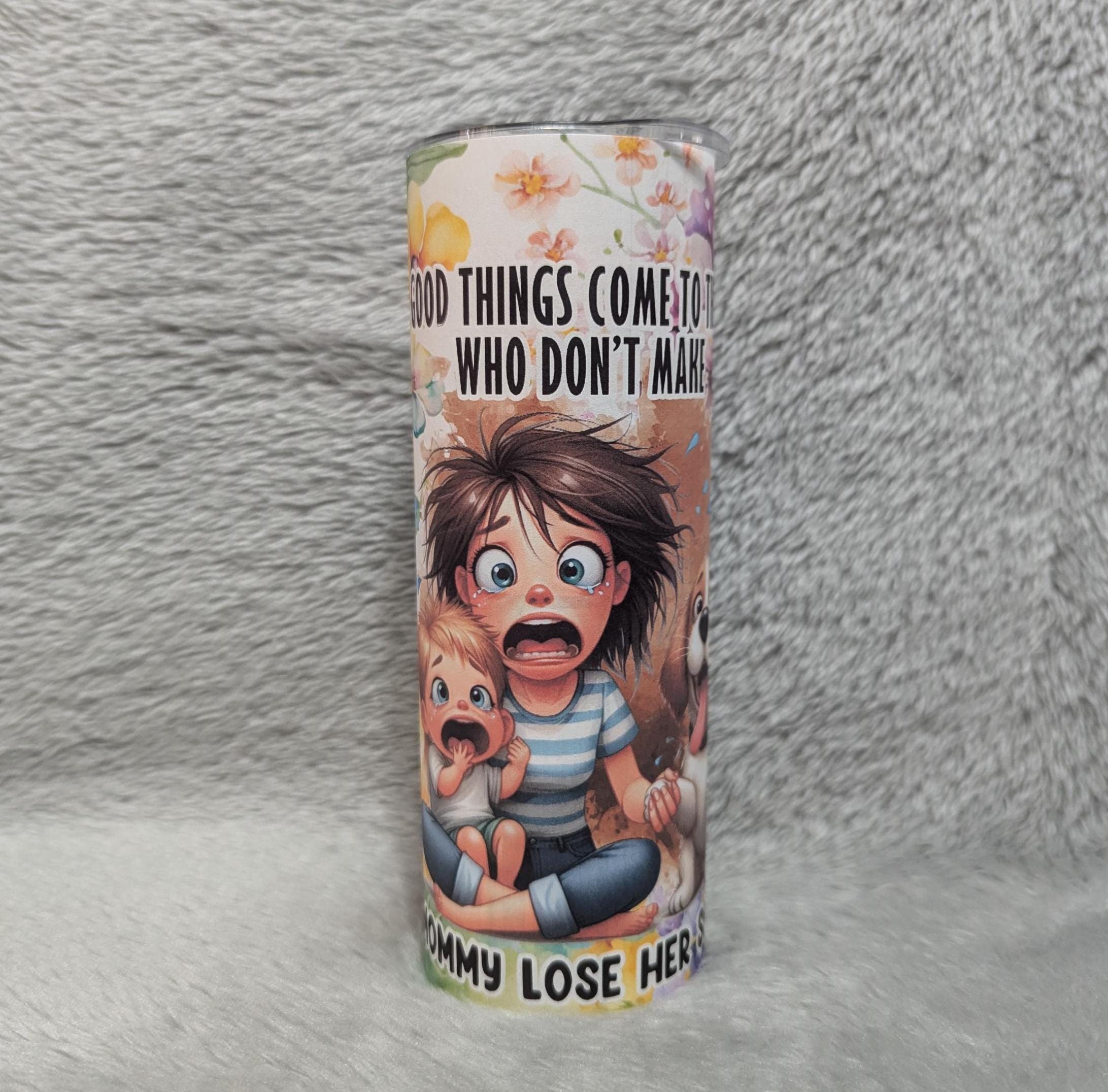Crazy Mom Tumbler 20oz With Reusable Straw, Can Be Personalized