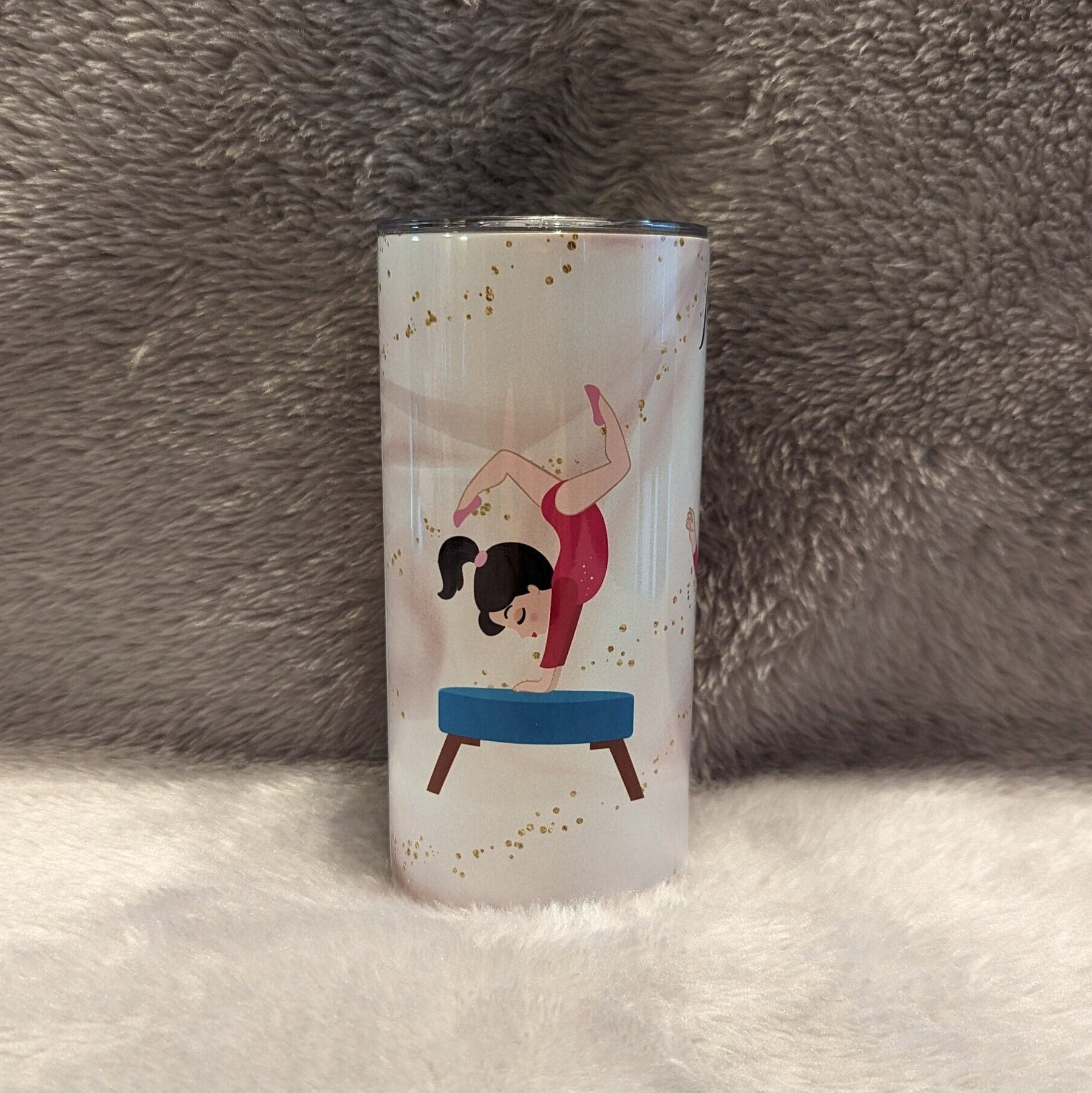 Kids Gymnast Tumbler 15oz With Reusable Straw, Can Be Personalized