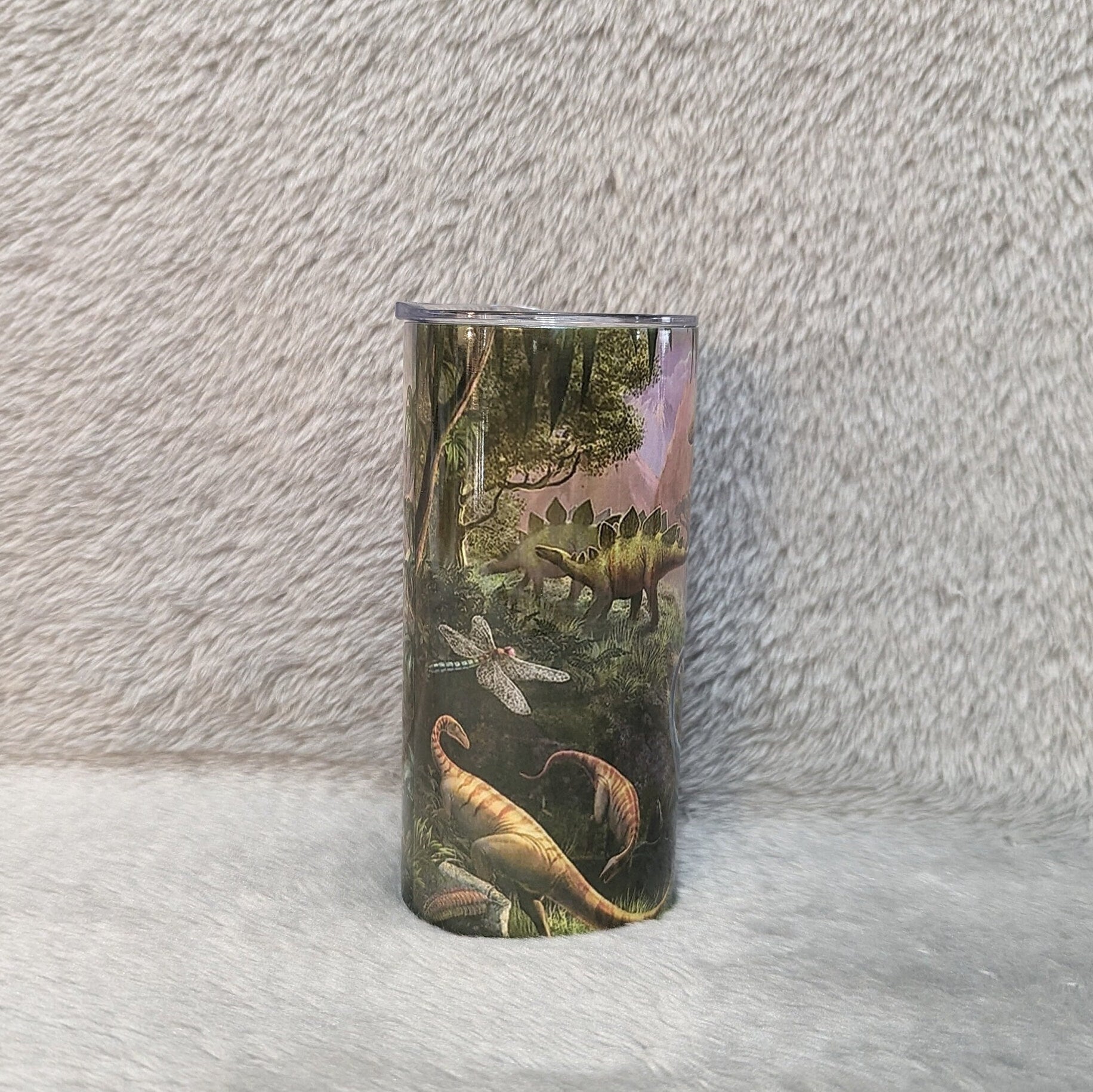 Dinosaur Tumbler 15oz With Reusable Straw, Can Be Personalized
