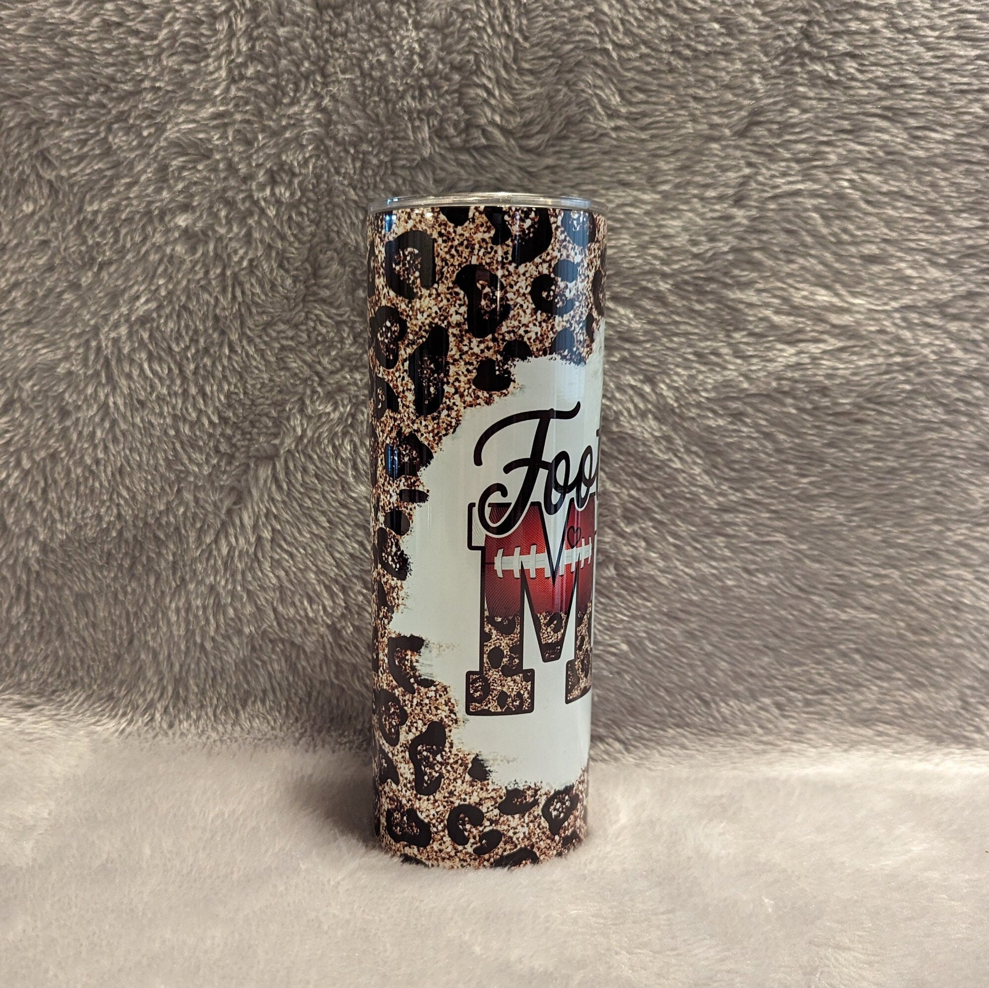 Football Mom Tumbler 20oz With Reusable Straw