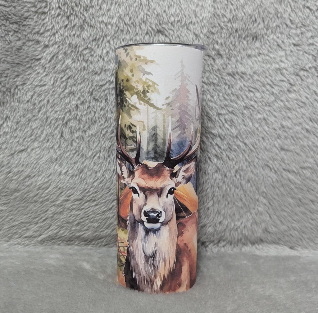 Deer Tumbler 20oz With Reusable Straw, Can Be Personalized