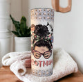 Cat Mom Tumbler 20oz With Reusable Straw, Can Be Personalized