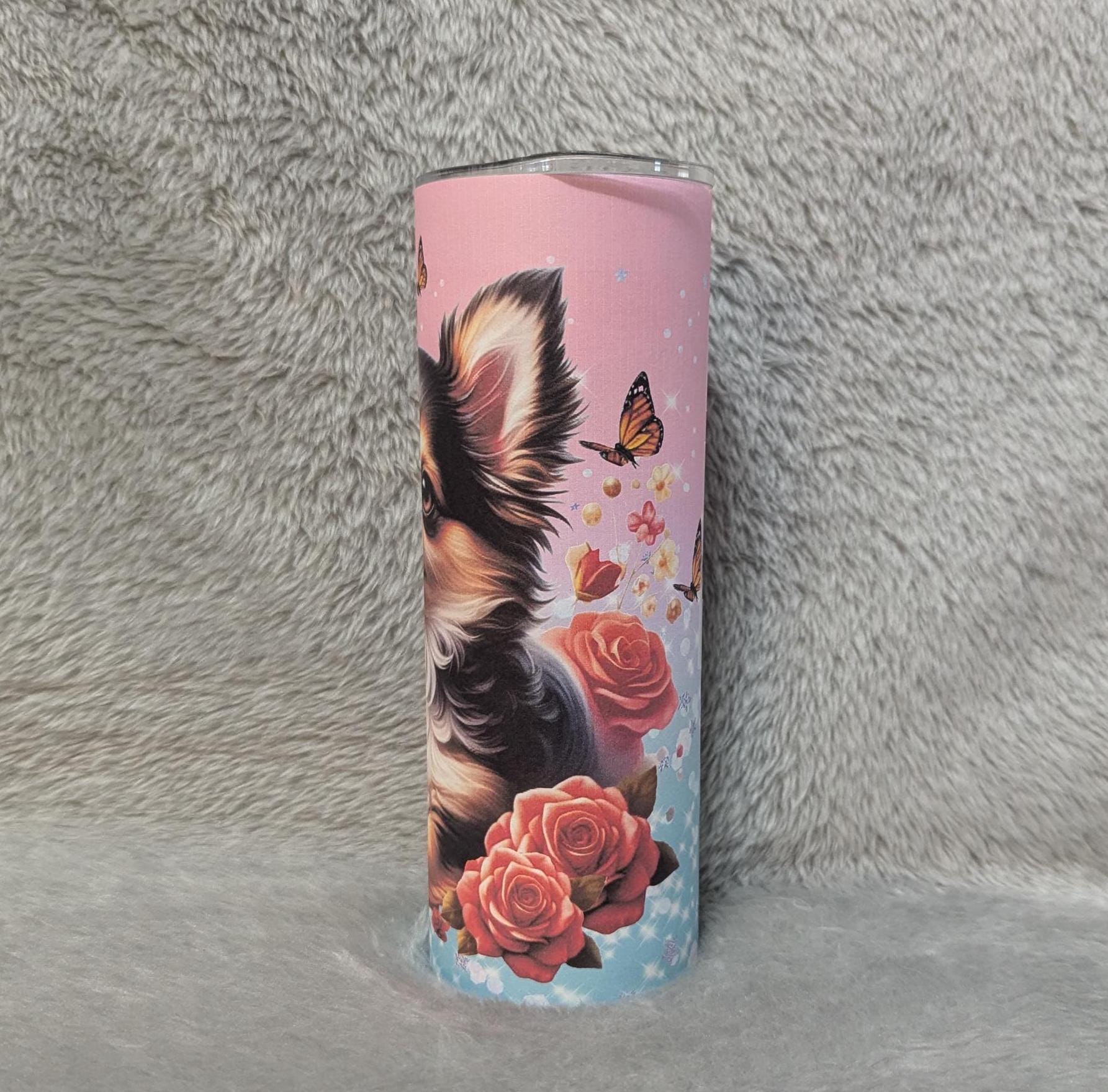 Chihuahua Dog  Tumbler 20oz With Reusable Straw, Can Be Personalized