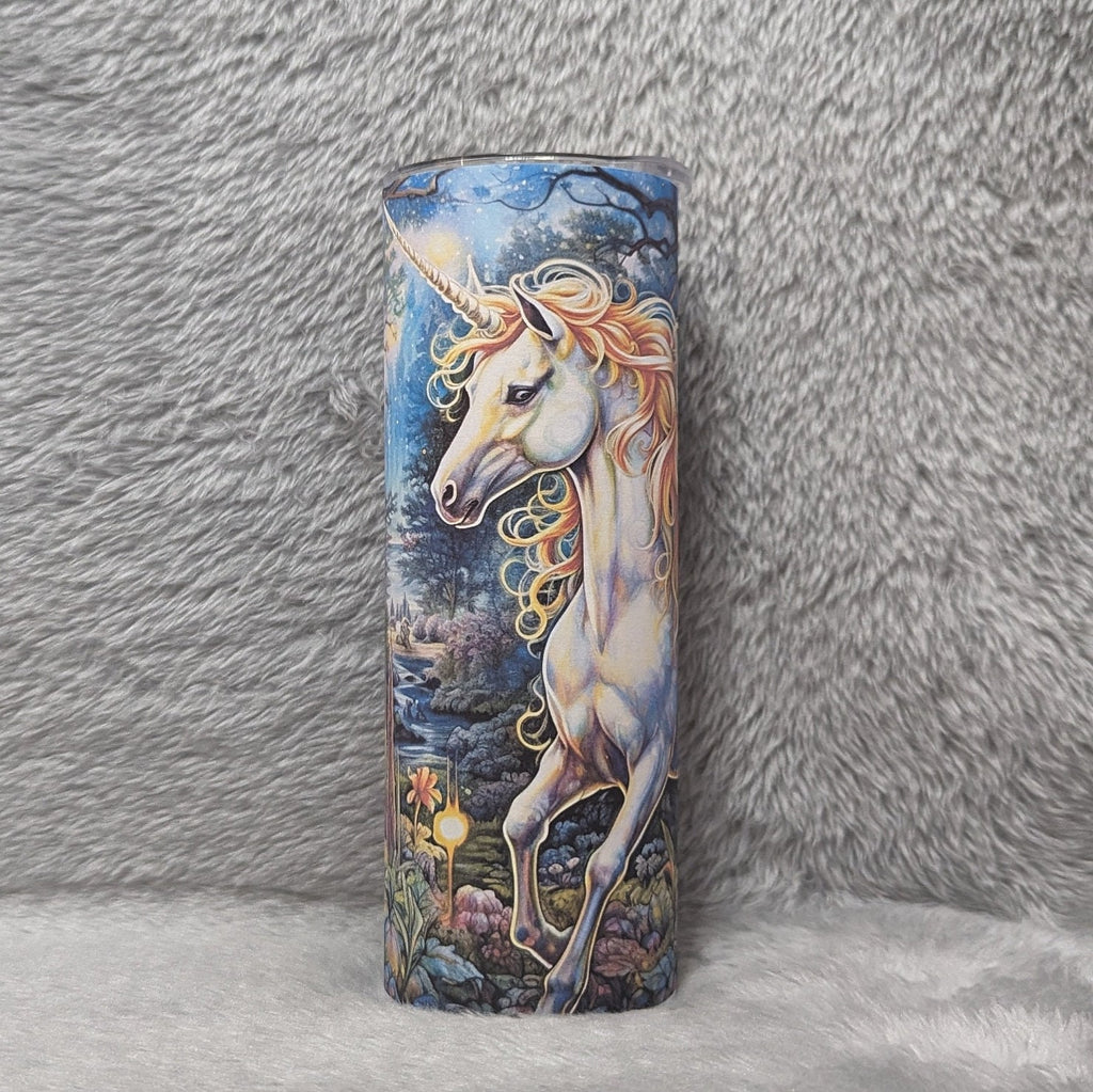 Mystical Unicorn Tumbler 20oz With Reusable Straw, Can Be Personalized