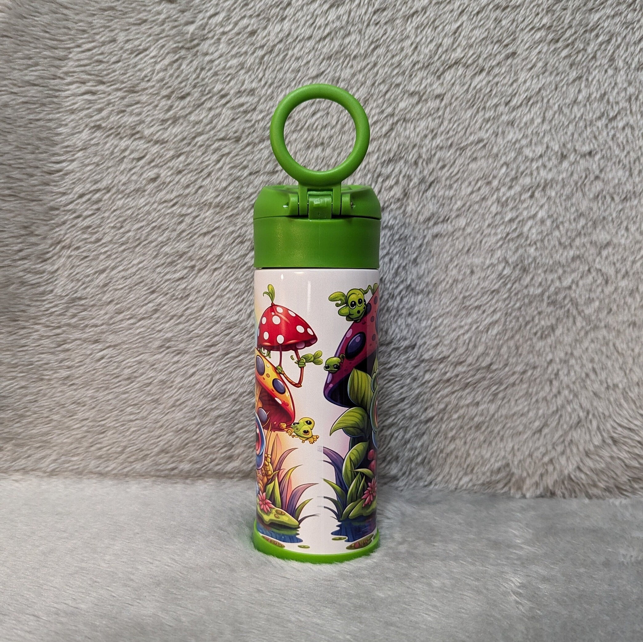 Kids Frog Water Bottle 12oz With Reusable Straw Can Be Personalized