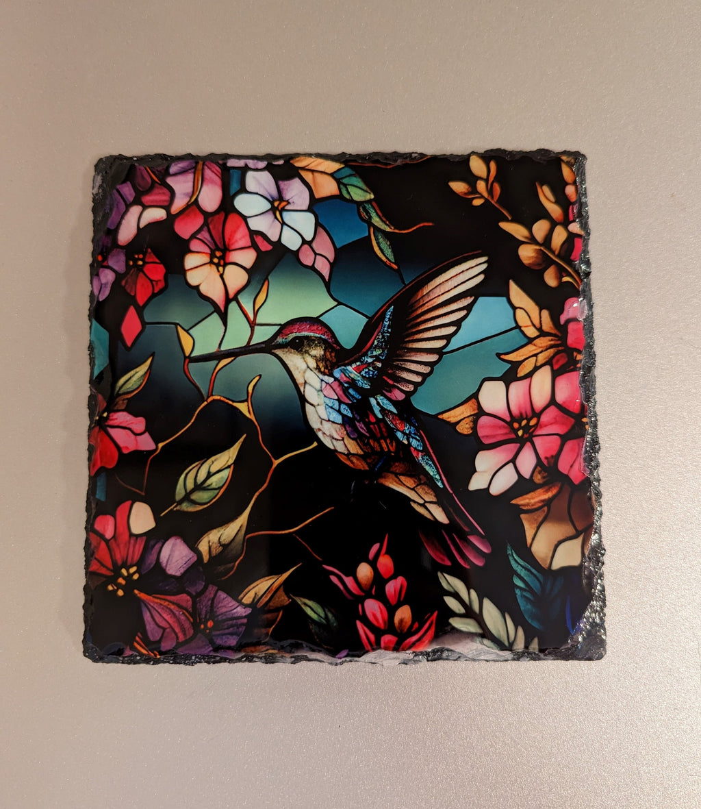 Hummingbird Slate Picture With Display Legs