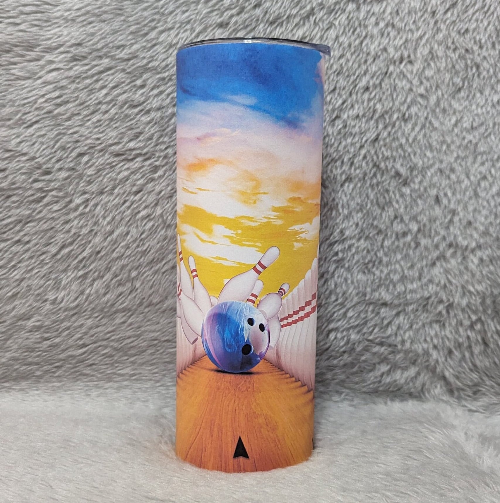 Bowling Tumbler 20oz With Reusable Straw, Can Be Personalized