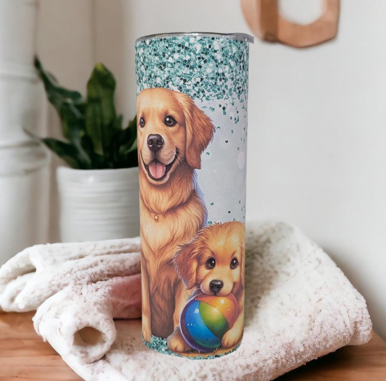 Labrador Retriever Dog Tumbler 20oz With Reusable Straw, Can Be Personalized
