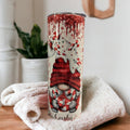 Pretty Candy Cane Gnome Tumbler  20oz With Reusable Straw